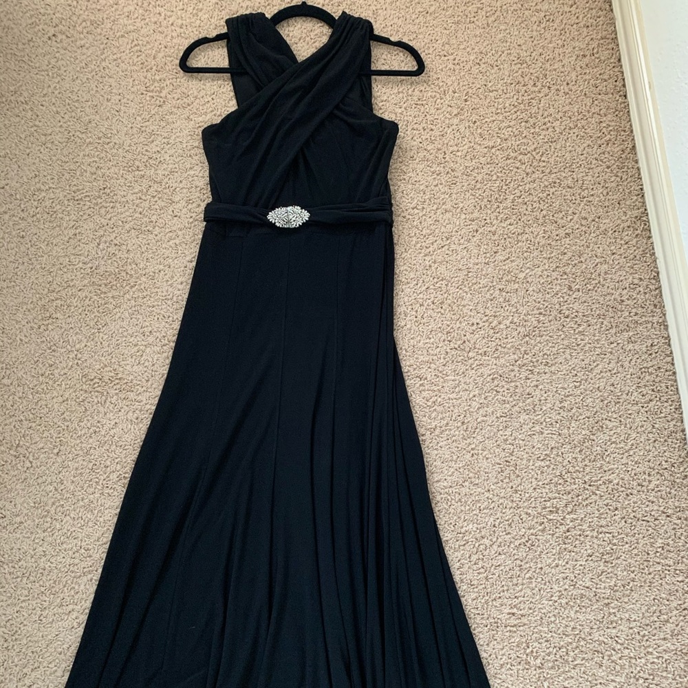 Ralph Lauren full length black evening gown